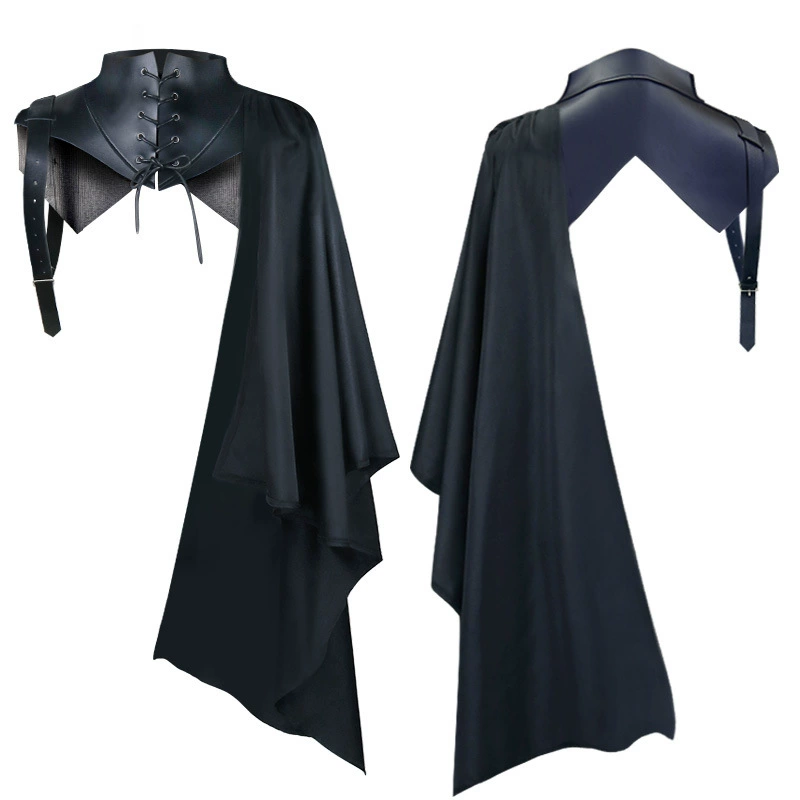 Юношеский Gothic плащ Cape, капюшон с капюшоном или без, плечо из искусственной кожи, костюм на Хэллоуин