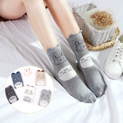 女士卡通襪中筒女襪 可愛龍貓直板舒適韓版日系ins女棉襪一件代發