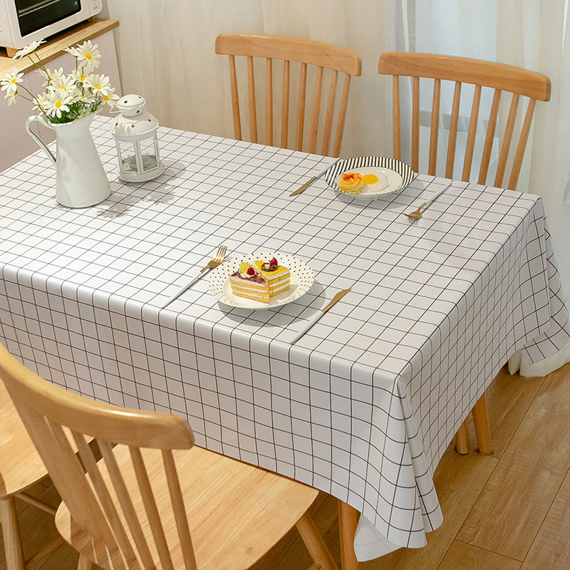 Estilo nórdico PVC mantel impresión rejilla subred red puesto mantel 1,8 impermeable a prueba de aceite mantel para hotel dormitorio