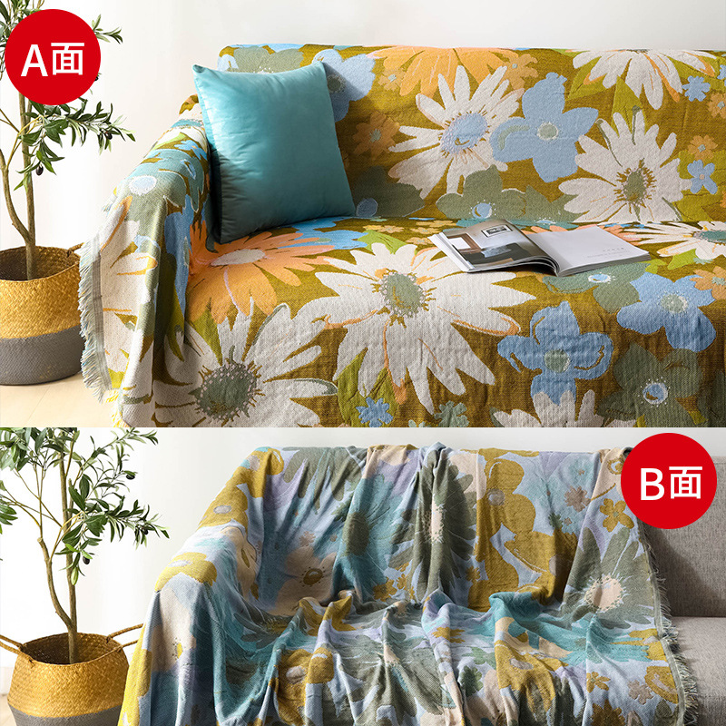 Una sola pieza de Internet celebridad sofá cubierta completa cubierta de polvo de tela INS estilo sofá CUBIERTA Cubierta cuatro estaciones cubierta universal toalla alfombra de picnic