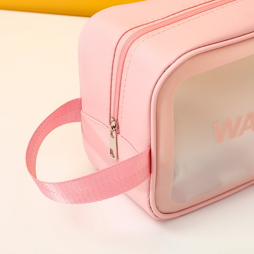 Cross-border transparent internet celebrity cosmetic bag Korean style portable travel storage bag large capacity portable frosted waterproof toiletry bag
