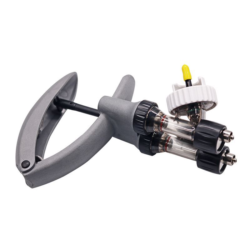 Gu 2ml aguja doble jeringa continua veterinaria Hanfu vacuna jeringa cerdo, ganado, ovejas y pollo jeringa