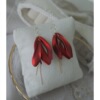 Trend silver needle, red fashionable long earrings with tassels, silver 925 sample, internet celebrity, flowered