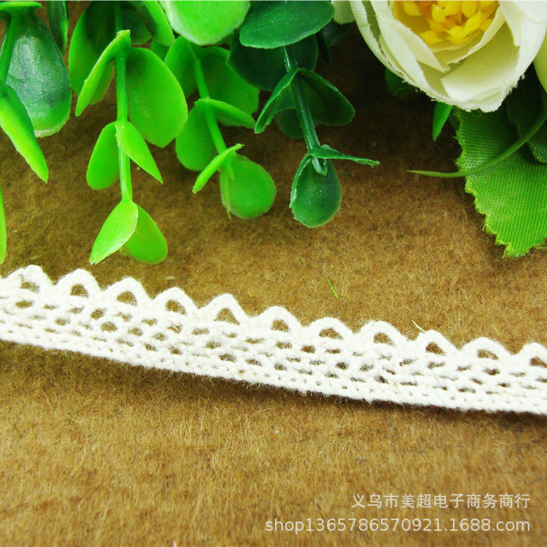 厂家直销1.2cm棉线机织单边花边DIY裙摆童装服装家纺领口辅料