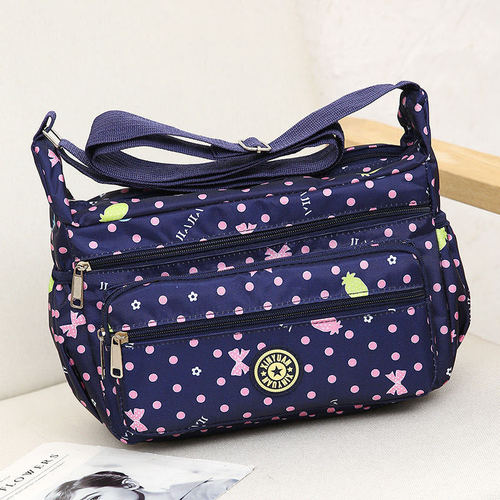 2024 New Women's Bag Shoulder Bag Street Stall Supply Large Capacity Korean Style Flower Bag for Middle-aged and Elderly Casual Nylon Crossbody Bag