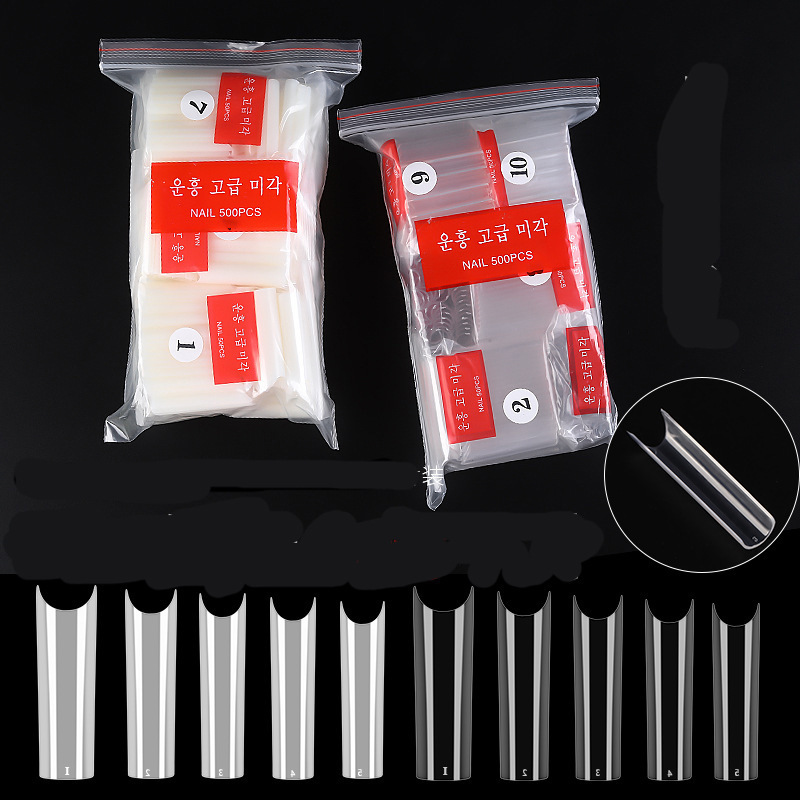 European and American Finished Manicure French Water Pipe Fake Nails 500 Pieces Bagged Natural Color Transparent C Arc Nail Patches European and American Finished Manicure French Water Pipe Fake Nails 500 Pieces Bagged Natural Color Transparent C Arc Nail Patches