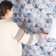 亞馬遜床頭板軟包防撞榻榻米炕圍3d立體牆貼臥室溫馨背景牆裝飾