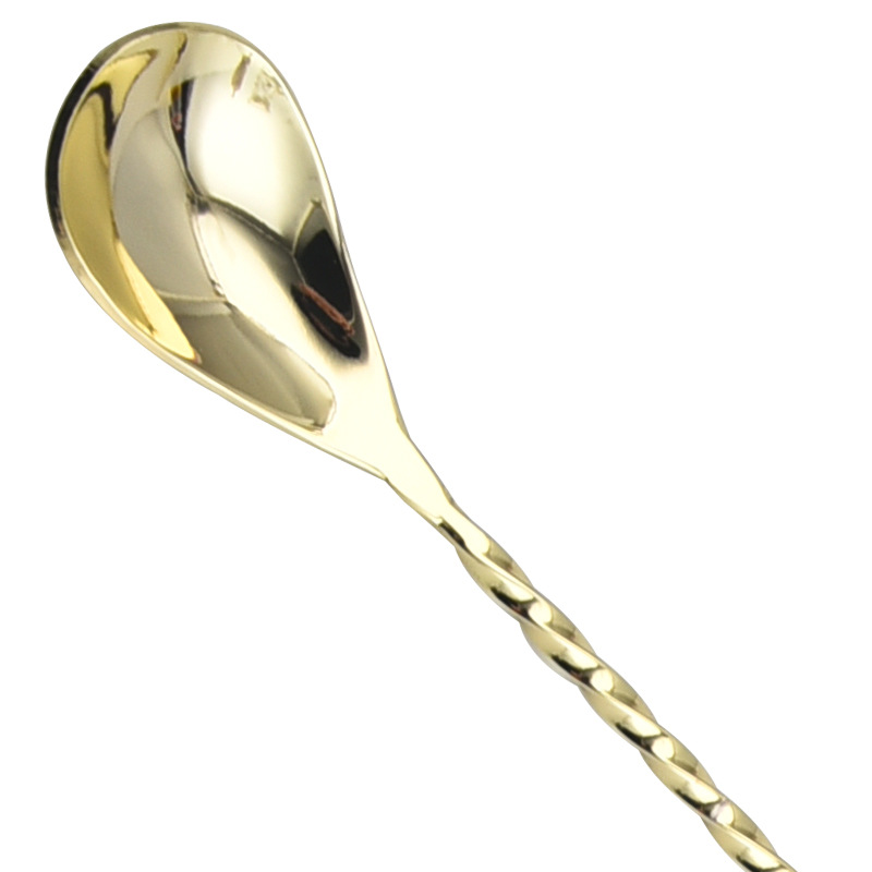 Cocktail mixing stick stainless steel drop-shaped