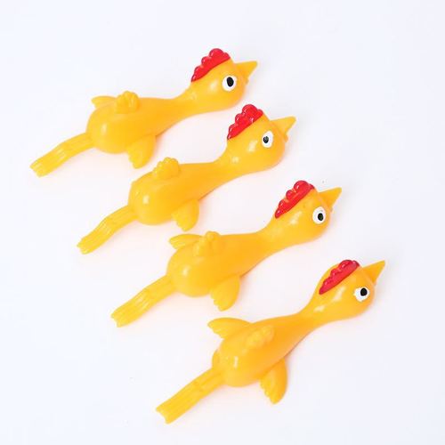 Spring-Loaded Chicken Prank Fun Nonsense Toy Spring-Loaded Chicken TPR Soft Material Stress Relief Chicken Adult and Children Stress Relief Toy