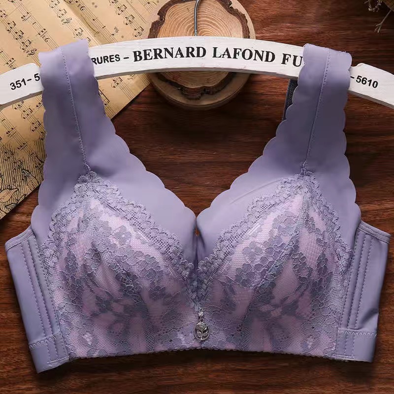 Wide Shoulder Strap Thick Cup Small Chest Women's Underwear Thickened Side-closing Para Breast Underwear No Steel Ring Sexy Push-up Bra