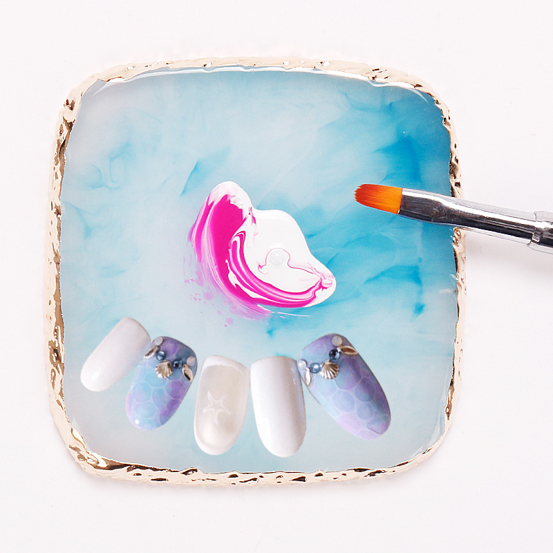 Arte de uñas transfronteriza paleta cuadrada resina ágata pieza pintura de uñas color a juego pieza de uñas herramienta de tablero de exhibición