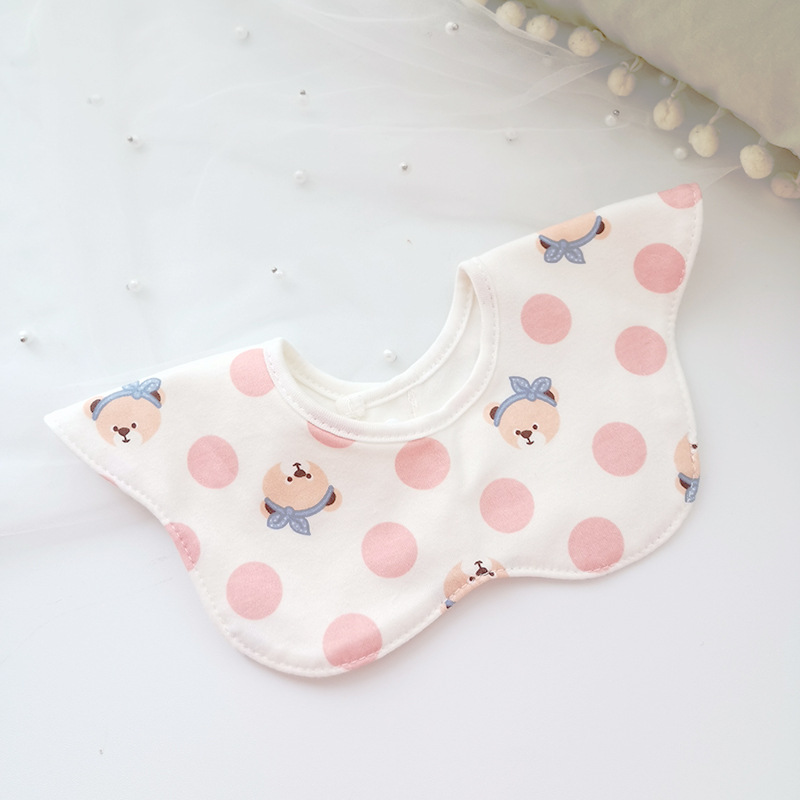 Bebé recién nacido otoño e invierno nuevo estilo flor saliva toalla algodón bebé impermeable escupir babero 360 grados rotación