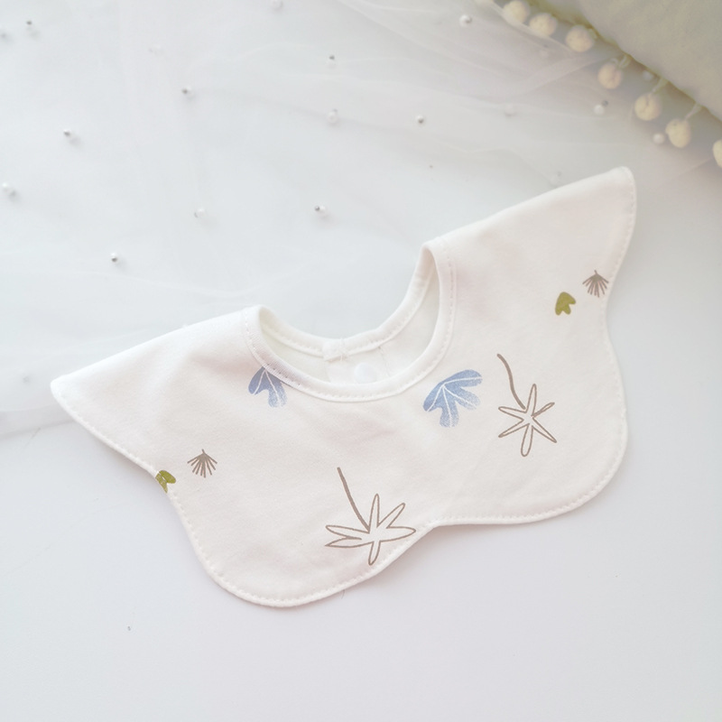 Bebé recién nacido otoño e invierno nuevo estilo flor saliva toalla algodón bebé impermeable escupir babero 360 grados rotación