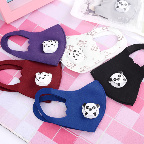 Children and adults three-dimensional breathable dust mask for men and women with invisible printing black fashionable and good-looking with breathing valve