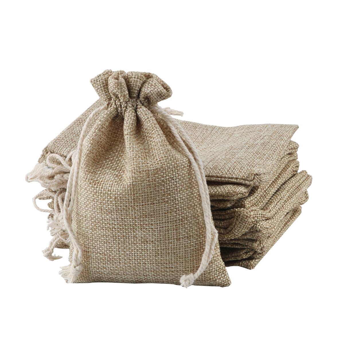 亚马逊热销 麻布抽绳束口袋 仿亚麻布袋饰品包袋 圣诞礼品糖果袋