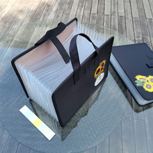 13层牛津布品质文件夹印花手提风琴包A4时尚学生试卷文件袋可定标