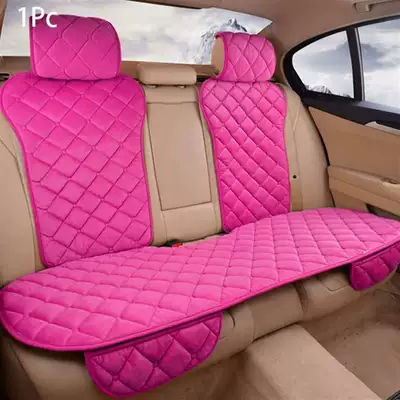 Wool pad: Backrest, Single-Piece Seat Cushion, Universal - diamond-shaped-small-waist-pink-rear-row