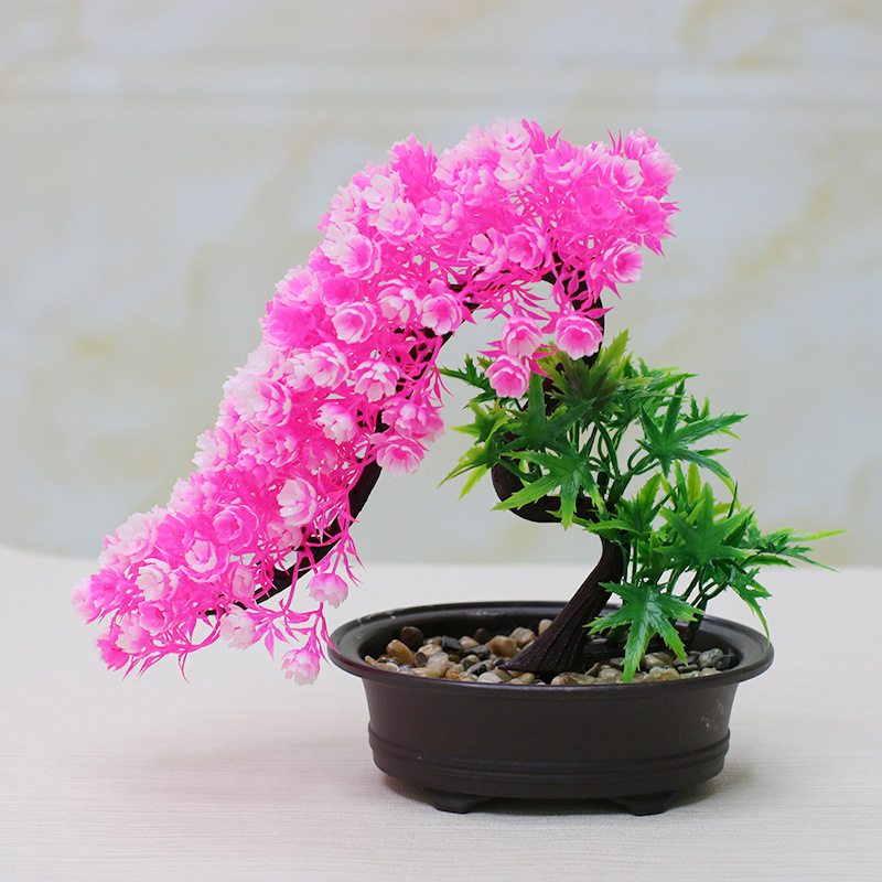 Pino artificial casa interior verde planta decoración flor artificial maceta decoración árbol artificial gran bienvenida Pino plástico bonsai