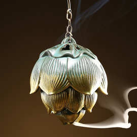 禅意中式吊挂式香炉倒流香炉盘香香薰炉沉香檀香室内摆件茶道香炉