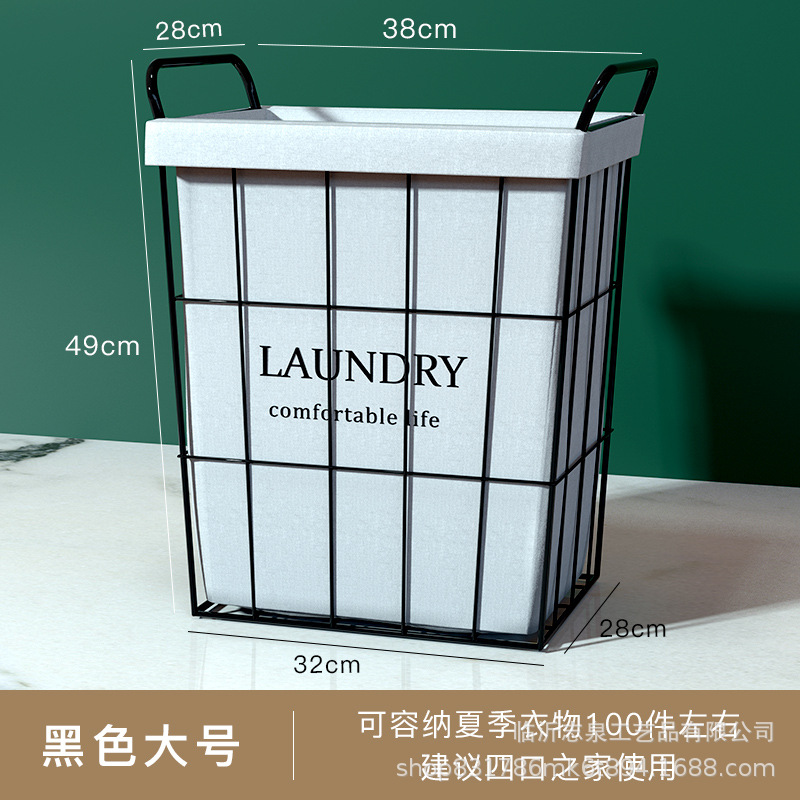 Directo de fábrica ropa sucia canasta de almacenamiento canasta de ropa sucia canasta de ropa de hierro tela de lino de algodón cubo de almacenamiento canasta de ropa sucia