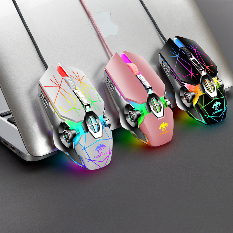 Crack S30 Gaming Mouse USB Wired Computer Office Esports Luminous RGB Mechanical Mouse Amazon