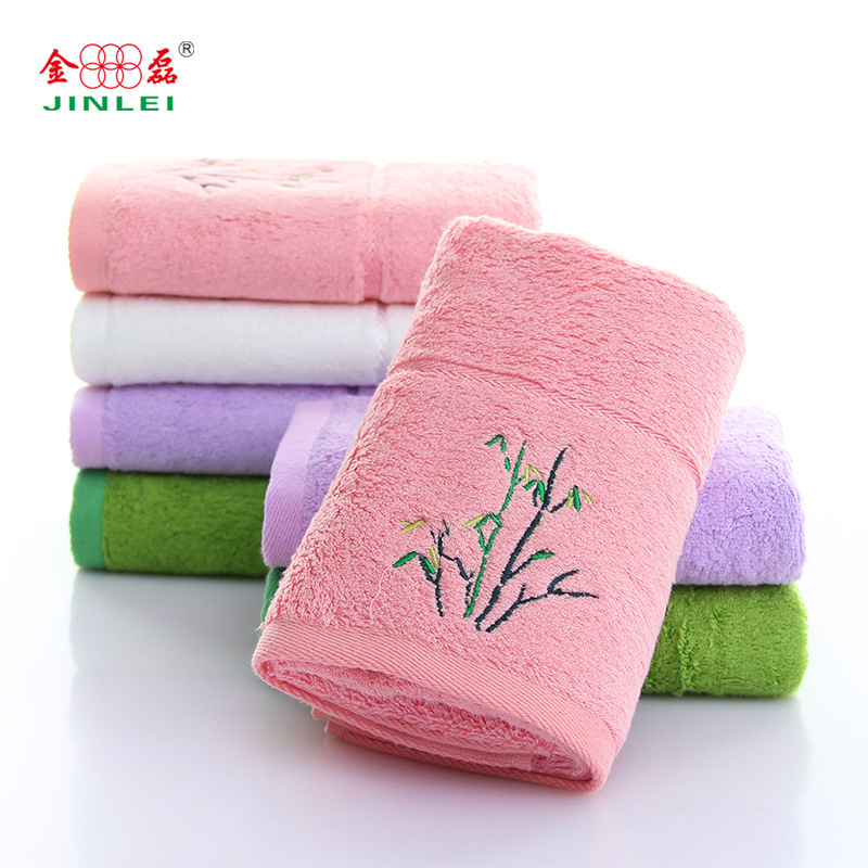 5 bamboo fiber small towel cartoon children's towel 50*25cm bamboo cotton embroidered kindergarten baby hand wash wipe face towel