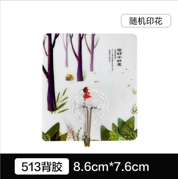 Kitchen square thickened transparent wall sticky hook -free nail -free punching without hurting the wall can be washed without trace hook