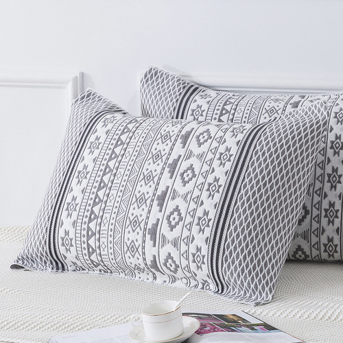Pure cotton pillow cover, thickened cotton gauze couple pillow cover, adult large four-season single pillow core cover, one set