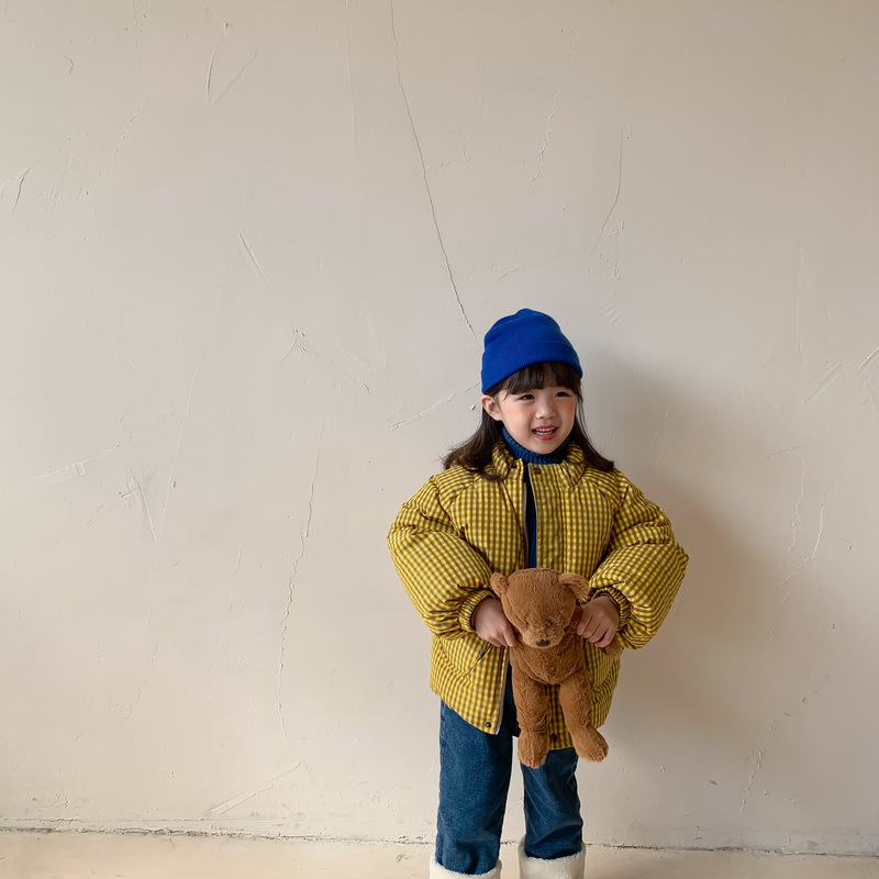 Yellow down jacket