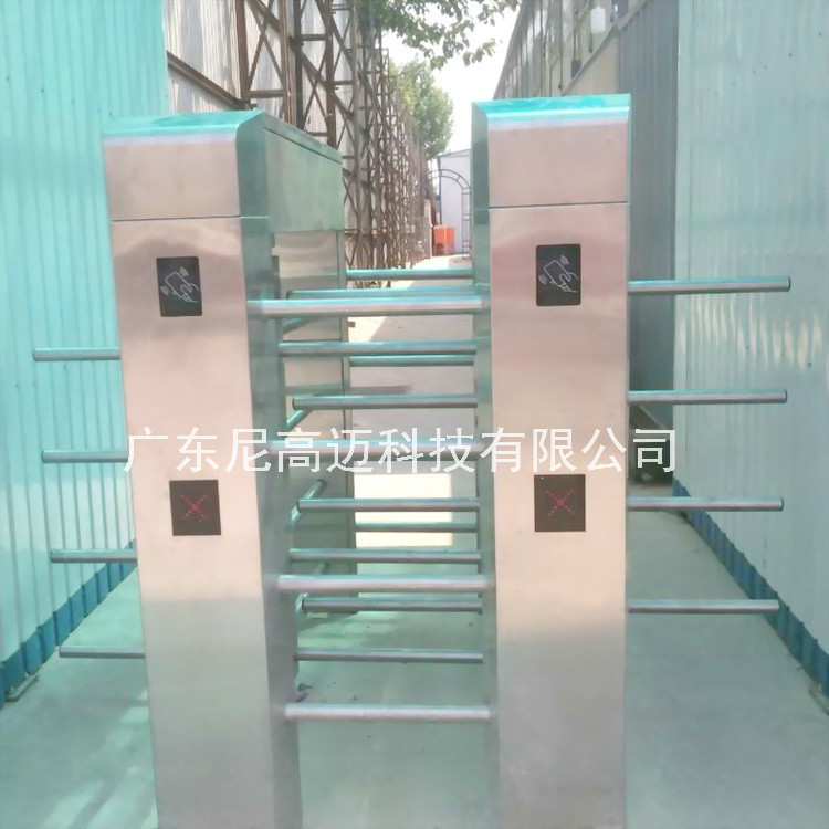 供应半高智能转闸十字双通道挡闸驾校景区联网考勤不锈钢旋转门机