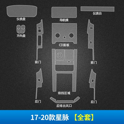 Automotive Film, TPU New Central Control Protection Film - stealth-transparent-17-20-star-vein-full-set