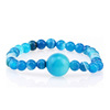 Turquoise organic adjustable bracelet natural stone, 6mm, 14mm