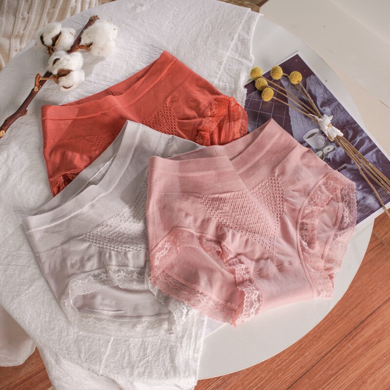 Modal High Waist Seamless Belly Hip-lifting Cotton Crotch Lace Seamless Peach Hip Large Size Women's Underwear Amazon Modal High Waist Seamless Belly Hip-lifting Cotton Crotch Lace Seamless Peach Hip Large Size Women's Underwear Amazon