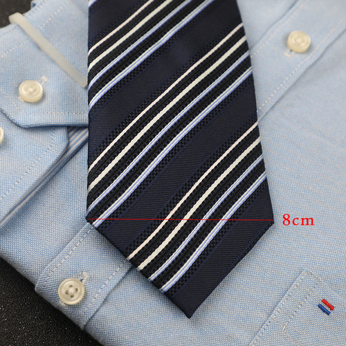 Business men's 8cm mulberry silk hand-tied tie executive casual formal wear wide striped solid color suit accessories