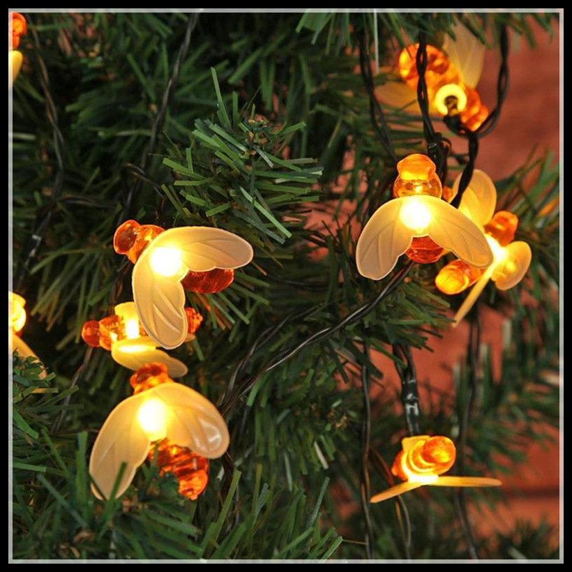 Luz de bola de burbuja solar cadena de luz de estrella led flor de cerezo ambiente de campamento al aire libre decoración navideña luz solar