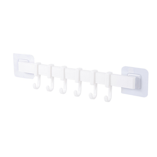 Bathroom towel rack glued without punching kitchen single pole rag hanger bathroom thickened towel bar 6 hooks