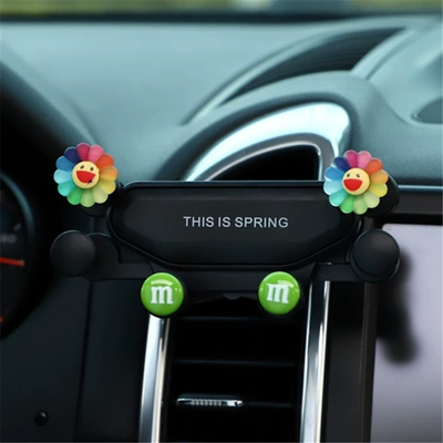 Cartoon car mobile phone holder Car phone holder - sunflower