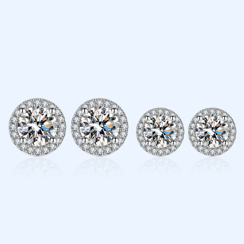 S925 Silver Needle Earrings for Women New Round Earrings Elegant Moissanite Gift Jewelry Source Spot Drop Shipping S925 Silver Needle Earrings for Women New Round Earrings Elegant Moissanite Gift Jewelry Source Spot Drop Shipping