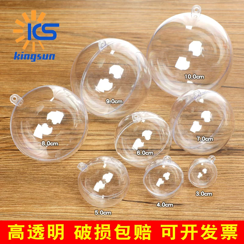 Transparent plastic Christmas pendant, acrylic mousse