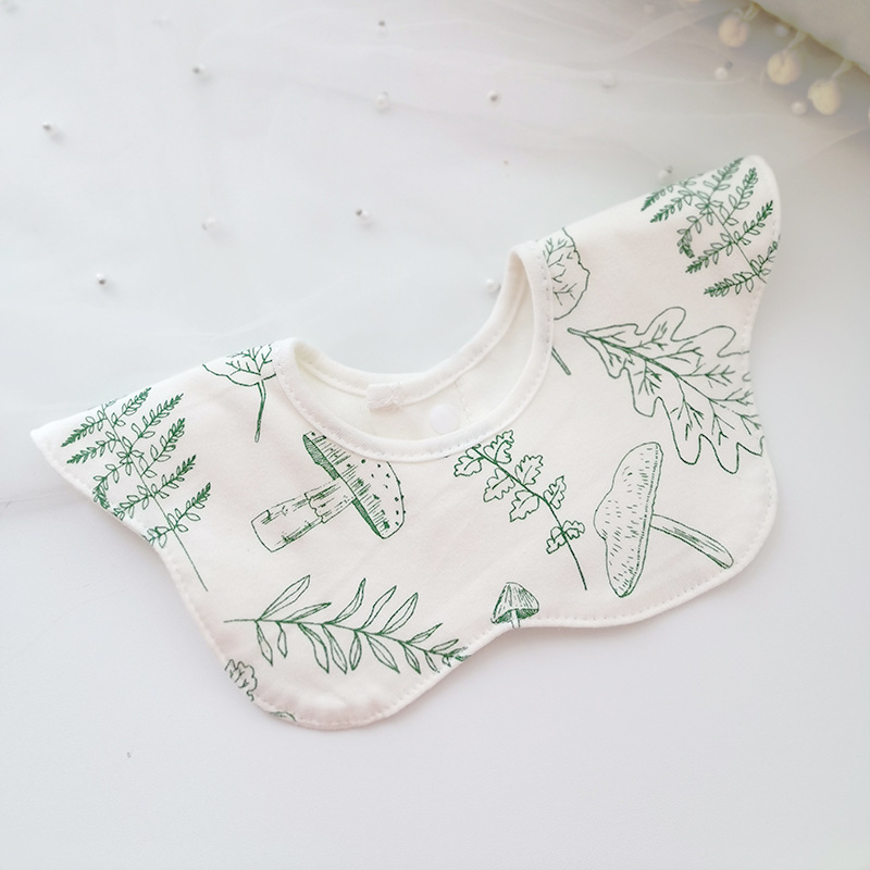 Bebé recién nacido otoño e invierno nuevo estilo flor saliva toalla algodón bebé impermeable escupir babero 360 grados rotación