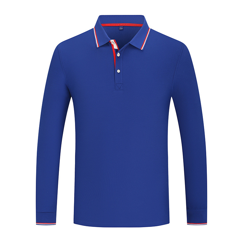 Otoño e invierno mar isla algodón engrosado Polo de manga larga impreso bordado LOGO empresa ropa de trabajo overoles grupo actividad camisa