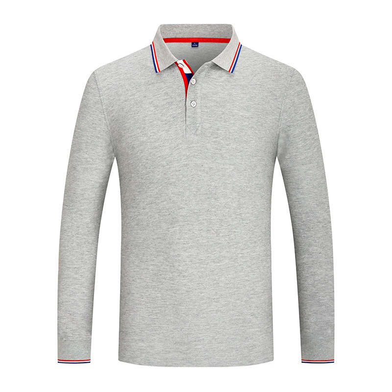 Otoño e invierno mar isla algodón engrosado Polo de manga larga impreso bordado LOGO empresa ropa de trabajo overoles grupo actividad camisa