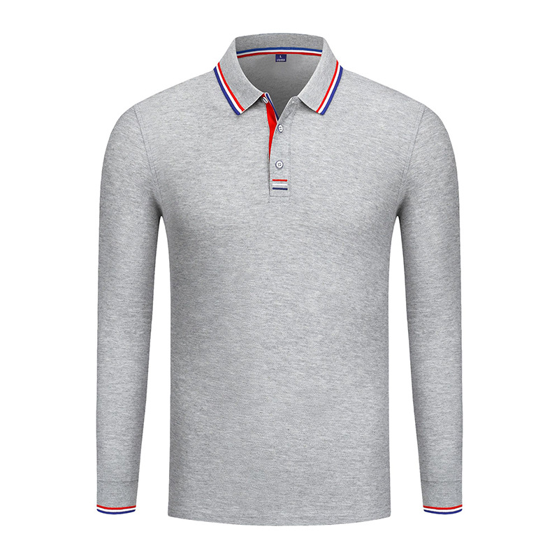 Camisa POLO de manga larga de algodón Island con LOGO bordado personalizado, ropa de trabajo para otoño e invierno, ropa de trabajo hecha a medida, camiseta con cuello.