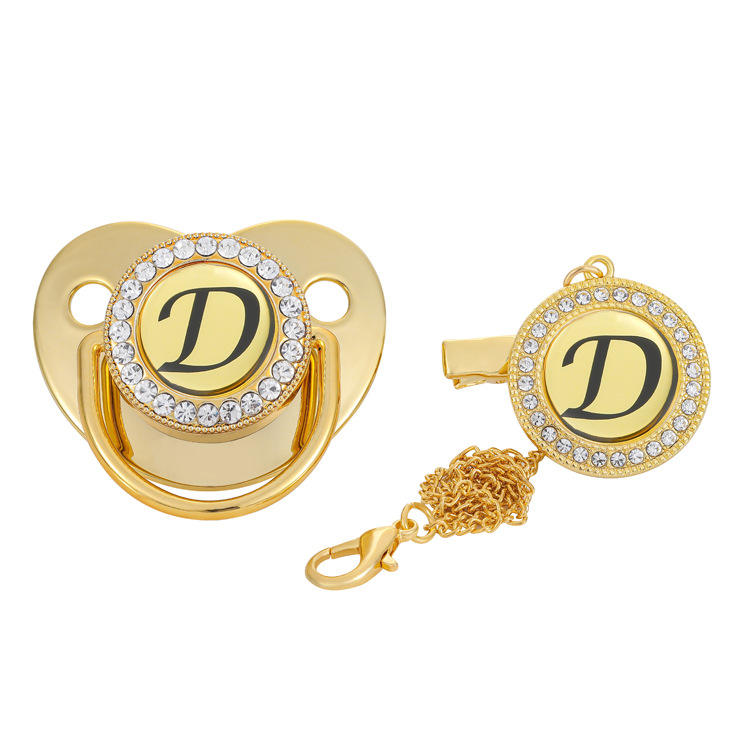 Venta caliente transfronteriza bebé destete chupete Diamante de alta calidad Golden Baby Point Diamond comodidad jugar boca