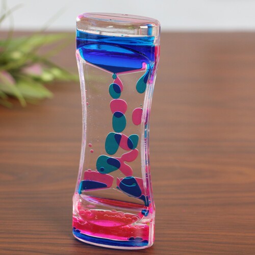 Dynamic small waist two-color liquid oil leakage hourglass timer decompression daze acrylic creative gift ornaments