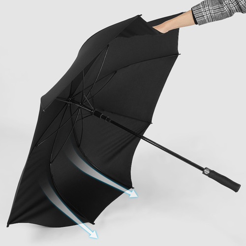 27-inch golf umbrella, full fiber straight pole automatic umbrella, long handle umbrella, large wind-resistant business gift advertising umbrella