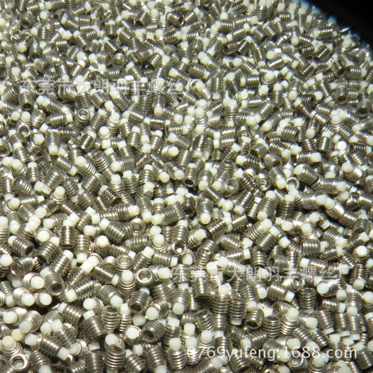 M3*3螺丝白色硬胶头厂家不锈钢304机米尼龙胶头顶丝紧盯止付螺丝