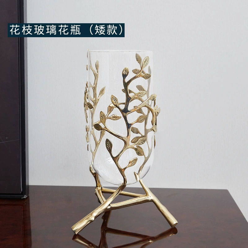 Glass Vase European light-luxury, transparent hydroponic decorative vase, dwarf & high sizes