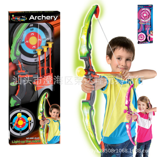 Cross-border Amazon Disassembly and Assembly Folding Bow and Arrow Toy with Light Shooting Archery Suction Cup Children's Toy Wholesale