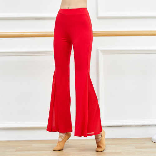 Spring classical dance practice pants for adults, wide-leg flared pants for women, Latin dance dance pants